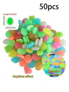 500/1000pcs Luminous Garden Pebbles Stones, Colorful Glow Stones, For Garden Lawn Courtyard, Home Outdoor Walkway Corridor And Aquarium Decoration, Luminous Stones Perfect For Fish Tank, Path, Flower Bed, Potted Plant, Driveway DIY Design, Home Decor (Color Style Random) - Multicolor - View 11
