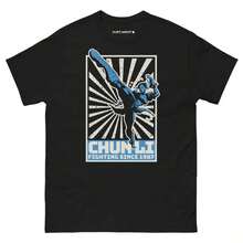 Street Fighting Since 1987 - Funny T-Shirt -  Parody - Chun Li - 黑色 - 查看 1