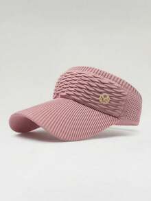 1/2pcs Girls' Solid Color Elastic Sports Sun Hat, Quick-Dry Wide Brim Sun Hat Suitable For Sports, Camping, Cycling, Outdoor Daily Wear - Pleated Hollow Hat - View 18
