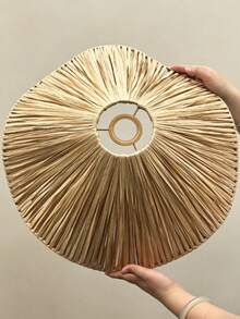 1 chao đèn dệt tự nhiên hình lượn sóng bất đối xứng, chao đèn treo thủ công theo phong cách Wabi-Sabi cho phòng khách, phòng ăn, nhà nghỉ, không gian tiệc tùng. - Hình bán nguyệt - Xem 13