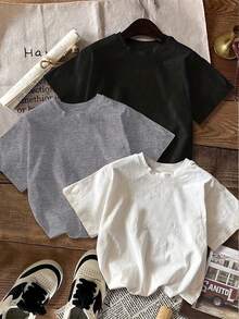 Women's One-Piece T-Shirt, Retro Casual Style With Car Print, Round Neck, Short Sleeve, Short And Fitted Cut, Summer Fashion, Suitable For All Seasons. - 白色 - 查看 2