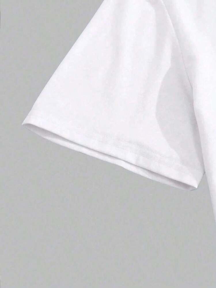 Camiseta con Diseño de Personaje, Diseño Sencillo y Aesthetic - Negro - Añade 3