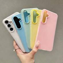 二合一手机壳，适用于三星 Galaxy A56 A17 A37 A57 S25FE S26 Ultra S25 Ultra，彩色果冻设计，双层结构，PC 背壳 - 粉色 - 查看 7