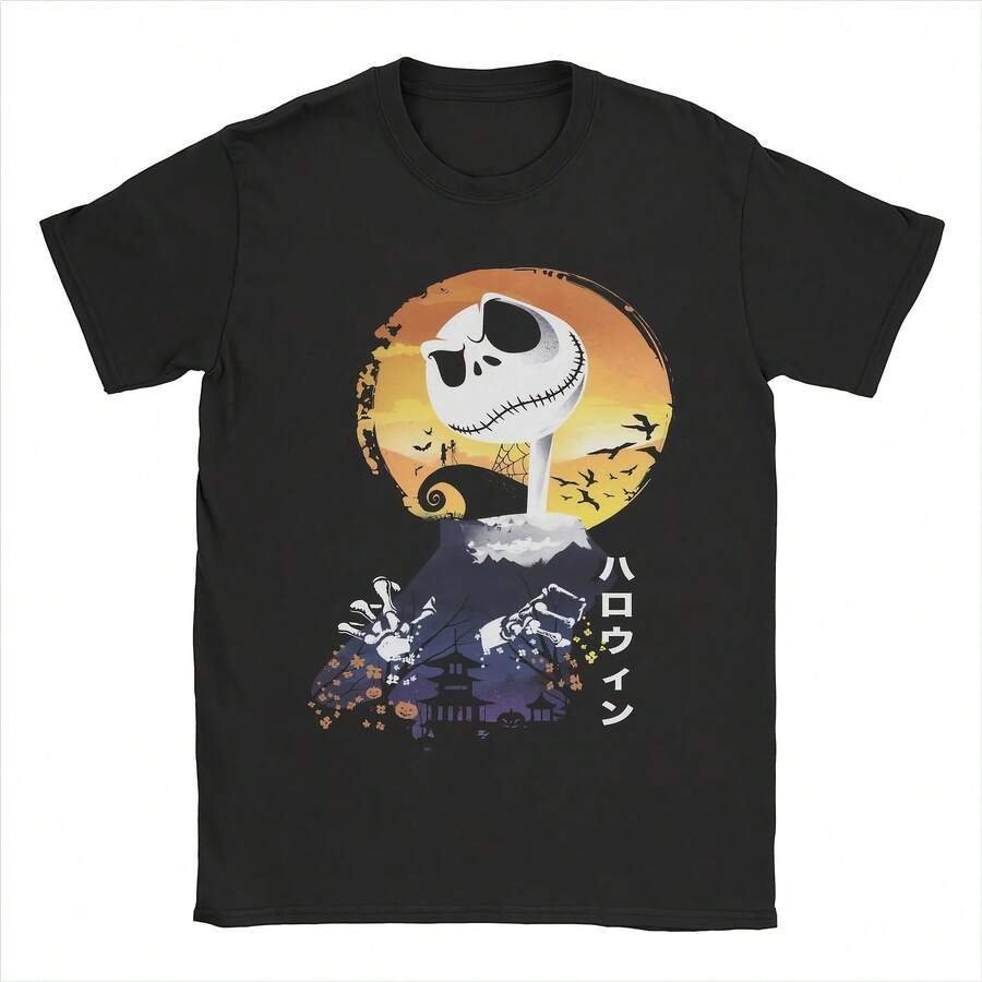 Japanese Ukiyo E T-Shirt Wo Nightmare Before Christmas Cotton Tee Round Neck T Shirt 4XL 5XL Clothing - 款式 - 查看 1