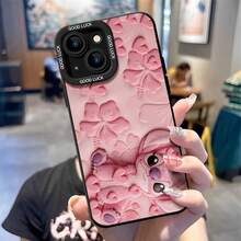 Disney Lilo & Stitch Phone Case, Angel Protective Cover. Compatible With IPhone 17, 16, 15, 14, 13, 12, 11 Pro Series And Galaxy S22, S23, S24, S25 Models, Featuring Plush-Style Angel Lying Down Against A Pink Background With Embossed Hearts And Hibiscus Flowers, Perfect For Fans Of The Pink Alien, Ideal For Birthdays, Holidays, Anniversaries, Graduation Gifts, Or Any Special Occasion To Surprise Family, Friends, Classmates, And Loved Ones. - 黑色 - 查看 2