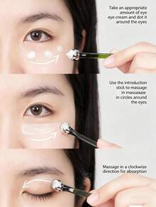 2pcs Eye Massage Roller - Relieve Puffiness And Dark Circles, Eye Massage Roller Stick, Eye Cream Applicator Tool, Soothing Roller Design, Promote Blood Circulation, Gentle Application, Suitable For Face, Eyes, Neck, Forehead, Eye Cream Stick, Eye Massage Stick, Eye Cream Essence Massage Stick - Beauty Tool - View 10