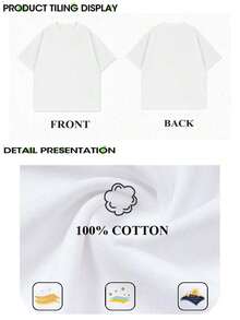 Custom 100% Pure Cotton T-Shirt With A Graphic Of The Mexican Flag And A Soccer Ball, Simple White Casual Style, Soft And Comfortable, Round Neck And Short Sleeves, Urban Fashion Top For All Seasons, Casual Round Neck T-Shirt. Unisex Vintage Urban Style Loose Fit Cotton Short Sleeve Round Neck T-Shirt - 白色 - 查看 4