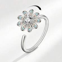1 chiếc nhẫn xoay hình bướm sang trọng mạ vàng và bạc đính đá Zirconia, có thể điều chỉnh kích thước, dành cho nữ, giúp giảm lo âu, làm trang sức cưới, giảm căng thẳng, đeo hàng ngày. - Nhiều màu - Xem 20
