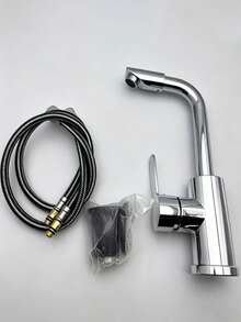 Grifo de baño moderno de una sola manija para agua caliente y fría, giratorio 360 grados, de acero inoxidable, con control separado de agua caliente y fría, filtro integrado y conexión G1/2 pulgadas, fácil instalación, flujo de agua eficiente, acabado de diseño moderno, adecuado para fregaderos de hogar, hotel, apartamento y RV, lavabos de cocina y lavabos de baño, grifo de lavabo de baño, accesorio esencial para el hogar moderno, regalo de vacaciones y renovación del hogar, opción ideal - Multicolor - Ver 15