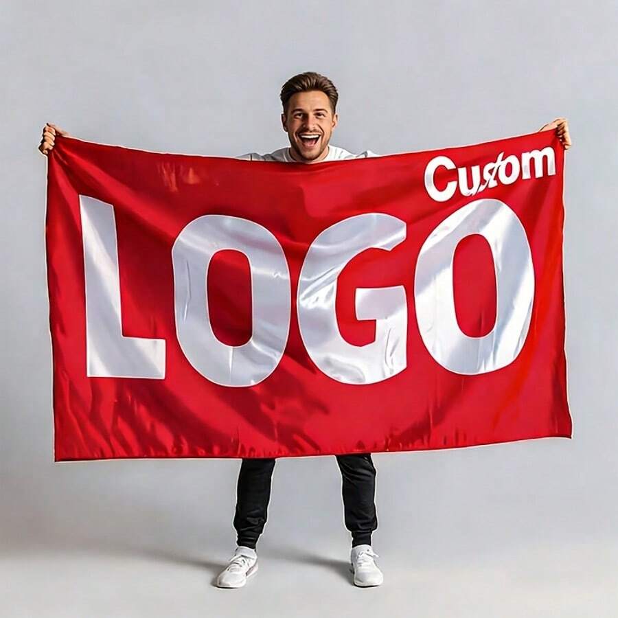 1 lá cờ tùy chỉnh, nhiều kích cỡ, biểu ngữ cá nhân hóa với logo/văn bản của bạn, thiết kế màu đỏ và trắng rực rỡ, chống thấm nước và tia cực tím, vải polyester bền, trang trí tiệc trong nhà/ngoài trời cho sinh nhật, Giáng sinh, Ngày lễ tình nhân, Halloween.