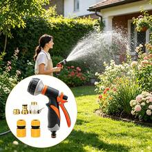 1pc ABS Spray Nozzle, Multi-Functional High Pressure Car Wash Sprayer, Garden Watering, Pet Bathing, 8 Adjustable Spray Patterns, Water Flow Control - A - View 1