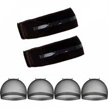 Bộ 2 gói băng đô silicon giữ tóc giả bằng nhung kèm 4 mũ trùm đầu, băng đô điều chỉnh được, chống trượt giúp giữ tóc cố định. - Xem 13