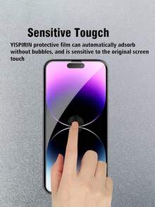 Set 6-en-1 - (2 piezas Protector de pantalla frontal, 2 piezas Protector de vidrio trasero, 2 piezas Protector de lente de cámara) Compatible con iPhone 14 Pro Max, Película de protección de dureza 9H, Fácil de instalar, Sin bordes blancos ni burbujas, No afecta la fotografía nocturna, Diseño ultrafino no pesado - transparente - Ver 3