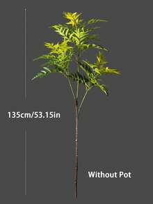 Kmitang 73-135cm 大型人造漆樹 仿真榕樹 高款南天竹植物 熱帶棕櫚葉 塑料漆樹假綠樹葉 用於居家室內外派對裝飾 不含盆 1件裝 - 綠色 - 查看 11