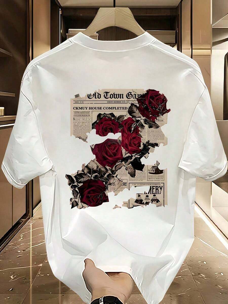 Compatible With The Manfinity Dauomo Men's Cartoon Print Crew Neck Short Sleeve T-Shirt, For Summer. - Multicolor 9 - View 1