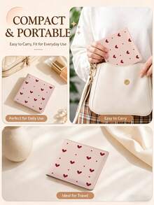1pc Red Heart Pattern Portable Car File Storage Bag, Suitable For Storing Vehicle Registration, Insurance Card, Driver's License, ID Card, Travel Accessories, Passport Holder, Coins. Ideal Car, Truck, Motorcycle And Trailer Owner's Interior Organization Choice - Multicolor - View 8
