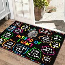 1PC Growth Mindset Theme Rug, Perfect For Decorating Any Room; Decorative Rug, Bedroom Decor, Small Rug, Rug, Home Decor, Living Room Rug, Living Room Small Rug, Bedroom Rug, Living Room Home Decor, Outdoor Rug, Washable Rug, Suitable For Living Room, Bedroom, Entryway, Kitchen, Study, Bathroom And Other Decorative Rugs - Multicolor - View 3