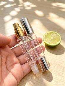 便攜式旅行迷你可重複填充香水噴霧瓶 (10ml) - 2合1雙端設計，具滾珠與噴霧功能，飾有心形與蝴蝶結圖案，外觀優雅 - 彩色 - 查看 6