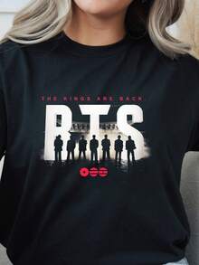 T-Shirt, Concert T-Shirts, T-Shirt, Gift T-Shirt, World Tour T-Shirt, 007 Concert T-Shirt, Modern Fashion, Urban Style, Outdoor Play Clothes, Vacation Clothes, Warm Weather Clothes, Summer Casual Wear. - 黑色 - 查看 7
