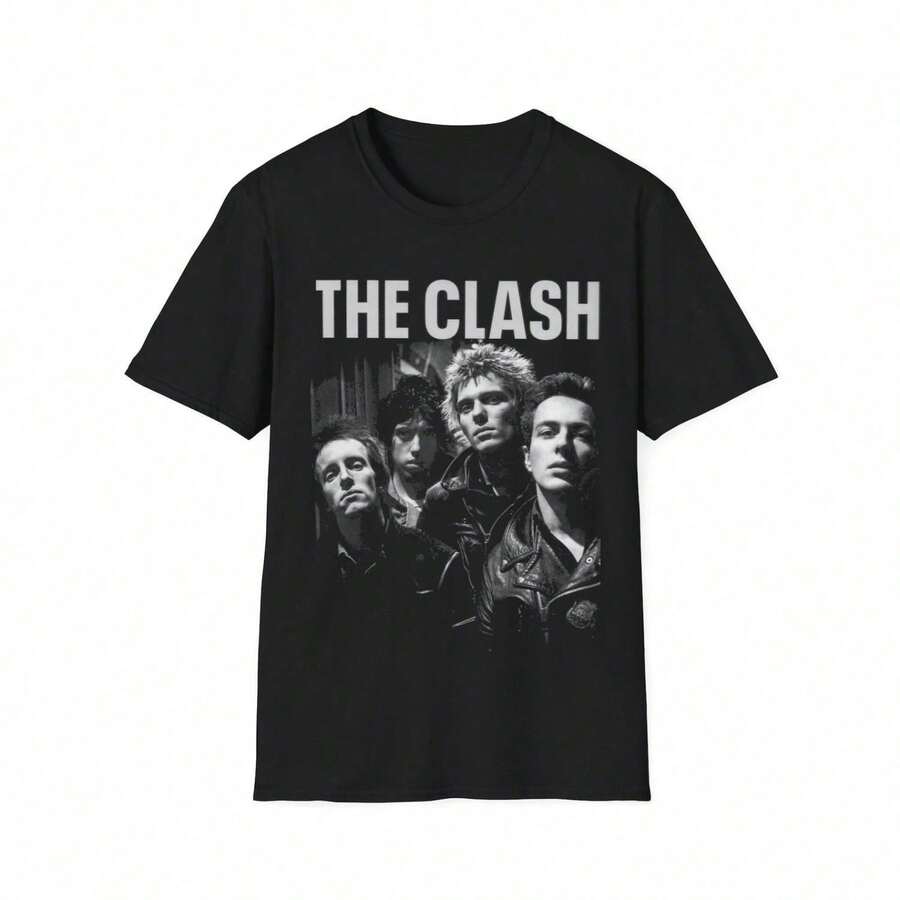 The Clash T- Punk k Merch LIMITED The Clash Uni T-s - Hoodies - Swea & youth Camiseta 100% Algodón Unisex - Playera Casual Premium de Corte Cómodo - Negro - Ver 1