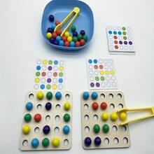 Wooden Bead Clip Toy, Educational Numerical Battle Game, Developmental Toy For Two Players - Multicolor - View 2