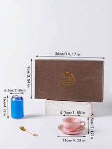 WGROOM 一套（1个咖啡杯碟、6个咖啡杯碟、6把勺子、6个杯垫、1个茶漏，礼盒包装）陶瓷咖啡杯碟套装，适用于家庭厨房、餐厅、客厅，可用作美式拿铁咖啡杯、水杯、茶杯、马克杯，也适用于户外、婚礼、派对、送礼、生日等场合。 - 彩色 - 查看 6