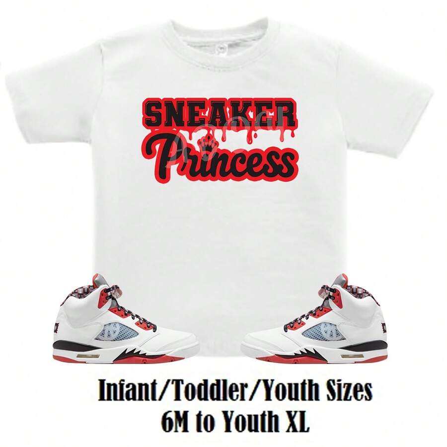 Airs 5 Quai 54 Tennis T-Shirt From The Sneaker Princess, Retro 5 Quai 54 T-Shirt, Red And White Retro 5 T-Shirt - 款式 - 查看 1