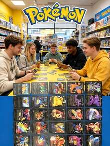 Bộ sưu tập thẻ Pokemon Gold & Black 55 lá hoàn toàn mới! Thẻ huấn luyện viên chiến đấu hiếm Vmax GX Charizard và Mewtwo - Hộp thẻ sưu tầm, đồ chơi và quà tặng hoàn hảo cho người hâm mộ Pokemon! - Nhiều màu - Xem 4