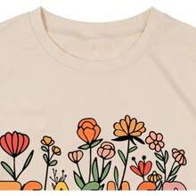 Camisadefloresparamujerconletrasinspiradorasparaelregresoalaescuela,enseñanza,jardíndeinfantes,maestras - Albaricoque 1 - Ver 3