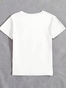 PremiumFashion Camiseta Casual de Corte Holgado con Cuello Redondo y Manga Corta para Mujer, con Estampado Gráfico de la Bandera Patriótica "América, Tierra de la Libertad Gracias a los Valientes", Ideal para Celebrar el Día de la Independencia y Uso Diario. - Blanco - Ver 5
