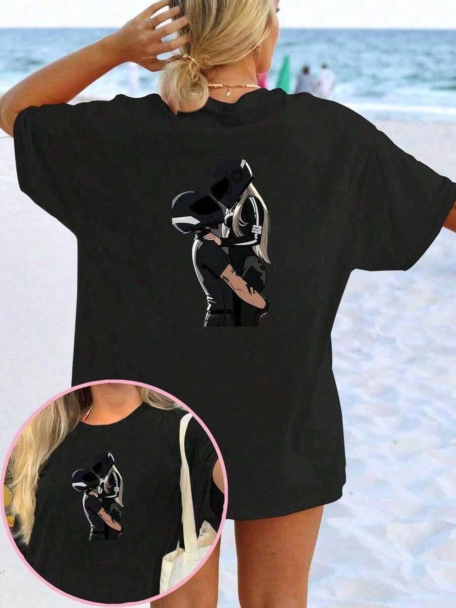 Dam-T-shirts - Svart - Visa 1
