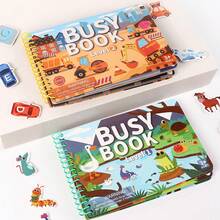 1pc Toddler Quiet Book, Multi-Theme Interactive Busy Book With Animals, Princess, Construction, Supermarket, Reusable Hook And Loop Book, Montessori Sensory Educational Toy, Suitable For Children 3 Years And Above As Birthday Gift - Multicolor - View 4
