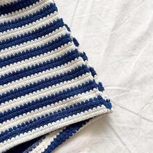 x Eduarda Gutierrez  Conjunto de 2 piezas para mujer con top corto de punto a rayas y shorts ajustados de tiro súper bajo, atuendo adecuado para vacaciones, fiestas, Navidad, San Valentín, citas, playa, crucero, carnaval, Pascua, Año Nuevo Chino - Rosa Pálido - Ver 8