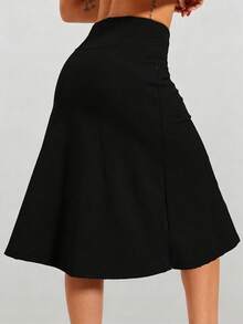CZRLHYT Women's Golf Skirts Midi Length Tennis Skirts Knee Length Skorts Athletic Modest Long Acitive Casual Pockets UV Protection - 黑色 - 查看 2