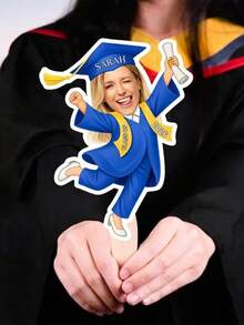 1 pieza Personalizado Graduación 2026 Cabezas grandes en un palo, Cara en un palo, Abanico de graduación, Clase de 2026, Recorte de cabeza gorda, Regalo de graduación para graduado - Multicolor - Ver 6