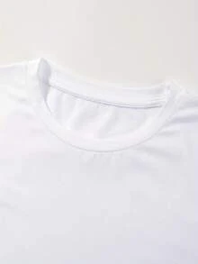 Camiseta Casual de Mujer con Estampado Gráfico y Hombros Caídos - Manga Corta, Cuello Redondo, Corte Holgado con Diseño de Dibujos Animados Vibrantes, 95% Poliéster 5% Spandex, Lavable a Máquina para Ropa Casual de Primavera Verano Y2k - Blanco - Ver 3