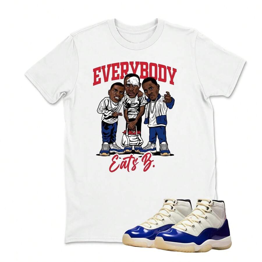 Camiseta blanca a juego con las zapatillas s11 Rare Air de Everybody Eats - forma - Ver 1