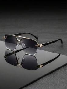1pc Polygon Frameless Glasses, Elegant High-End Design, Essential For People - Multicolor - View 10