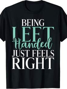 Camiseta Divertida con Frase para Zurdos - Camiseta Gráfica con la Frase "Los Zurdos Son Simplemente Muy Cómodos" - Camiseta negra con texto azul verdoso - Un regalo orgulloso para zurdos, adecuado para Navidad, Halloween y cumpleaños - Corte regular, cuello redondo, estilo casual, talla grande. - Negro - Ver 6