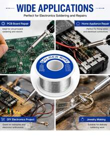 SN15/Pb85 Tin Lead Solder Wire With Rosin Core For Electrical Soldering, Wire Diameter 0.6/0.8/1.0/1.2mm , 2.0% Flux, Low Melting Point & Fast Soldering - Silver - View 6