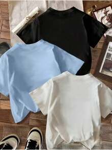 New Women's Fashion T-Shirt, With Graffiti Style Dice Print And California Lettering, Round Neck, Plus Size, Pure Cotton For Summer, Loose And Flattering, Local Delivery, Fashionable Casual Top, Casual Style, Round Neck, Slightly Stretchy. - 黑色 - 查看 2