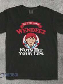 New Summer 2026 Collection: Local Shipping, Wendeez Nuts Hit Your Lips T-Shirt, Retro Meme T-Shirt, Inappropriate T-Shirts, Funny T-Shirts, Funny Graphic T-Shirt, Dirty Gag, 100% Cotton - 黑色 3 - 查看 8
