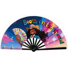 European And American Style Theme Folding Fan, Music Festival RAVE Nightclub Hand Fan, Hot Girl Party Decoration Folding Fan, Personalized Print Large Folding Fan, Outdoor Rave Support Fan, Photo Prop Versatile Portable Folding Fan, Hot Girl Theme Hand Fan, Leopard / Denim Effect Nightclub Rave Fan, Summer Cooling Portable Fan - A - View 15