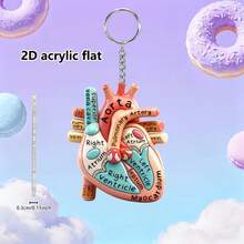 1 pezzo Portachiavi piatto in acrilico 2D | Accessorio di moda elegante e compatto | Perfetto regalo creativo per decorare borse, portachiavi, interni auto | Idea regalo per compleanni, Natale, feste per amici e famiglia - portachiavi - Visualizzare 2