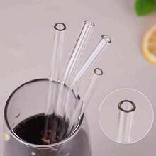 Glass Straw 4+1 Kraft Paper Box Packaging. High Borosilicate Glass Straw With Excellent Appearance. Suitable For Recycling. Wholesale Of Milk Tea. Transparent Straw Set. - View 2