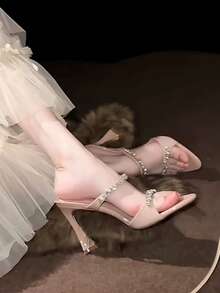 2026 New Pointed Toe High Heel Sandals, French Style Elegant High-End Comfortable Nude Color,Summer Shoes - Apricot - View 6