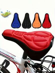 1/2pcs [Shock Absorption | Breathable] Breathable 3D Comfortable Bicycle Seat Cushion Cover | With Shock Absorption | Ideal For Road Bikes And Mountain Bikes - Multicolor - View 1