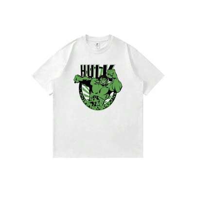 Marvelss-Hulks-St.-Patrick's-Day-Shamrocks Y2K Anime Cartoon Print T-Shirt Unisex Summer Casual Short Sleeve Tops