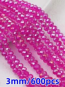 600Pcs 3mm AB Color Faceted Crystal Glass Beads, Rondelle Loose Spacer Beads For Jewelry Making DIY Crafts Wind Chimes Suncatchers Bracelets Necklaces - Multicolor - View 22