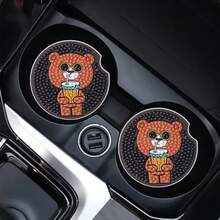 2pcs DIY Diamond Painting Car Cup Coasters, 2.8 Inch Anti-Slip Coasters, Universal Car Interior Decor, Shiny Feminine Style, Multipurpose For Car, Home And Office Desk - View 17